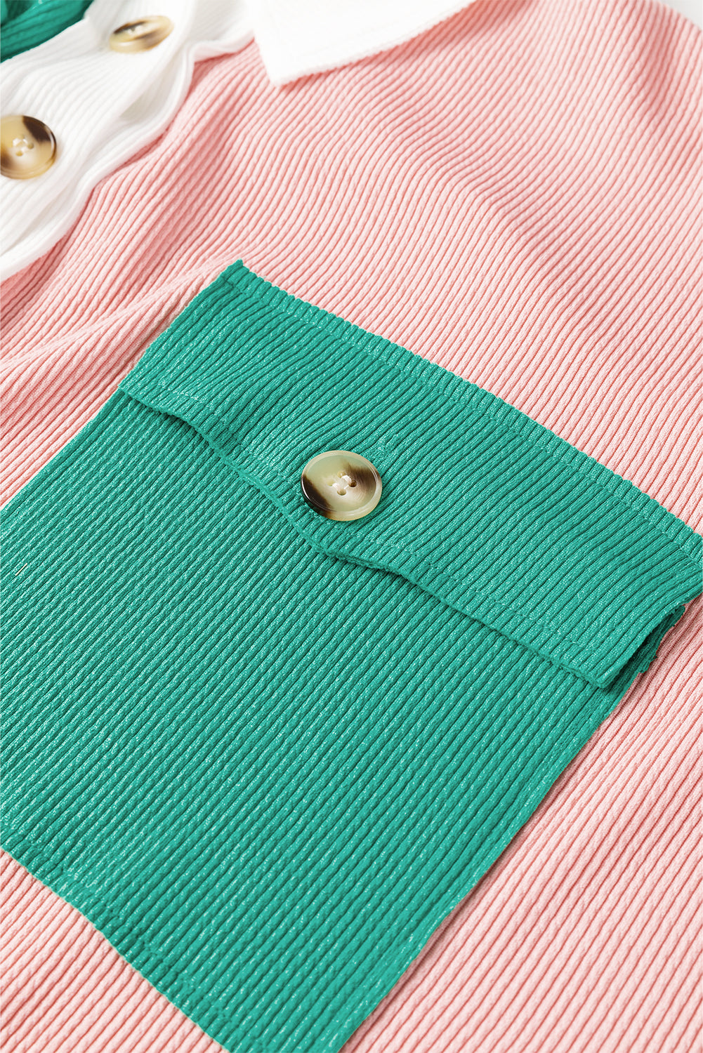 Sweatshirts & Hoodies - Colorblock Oversized Sweatshirt Ribbed Top