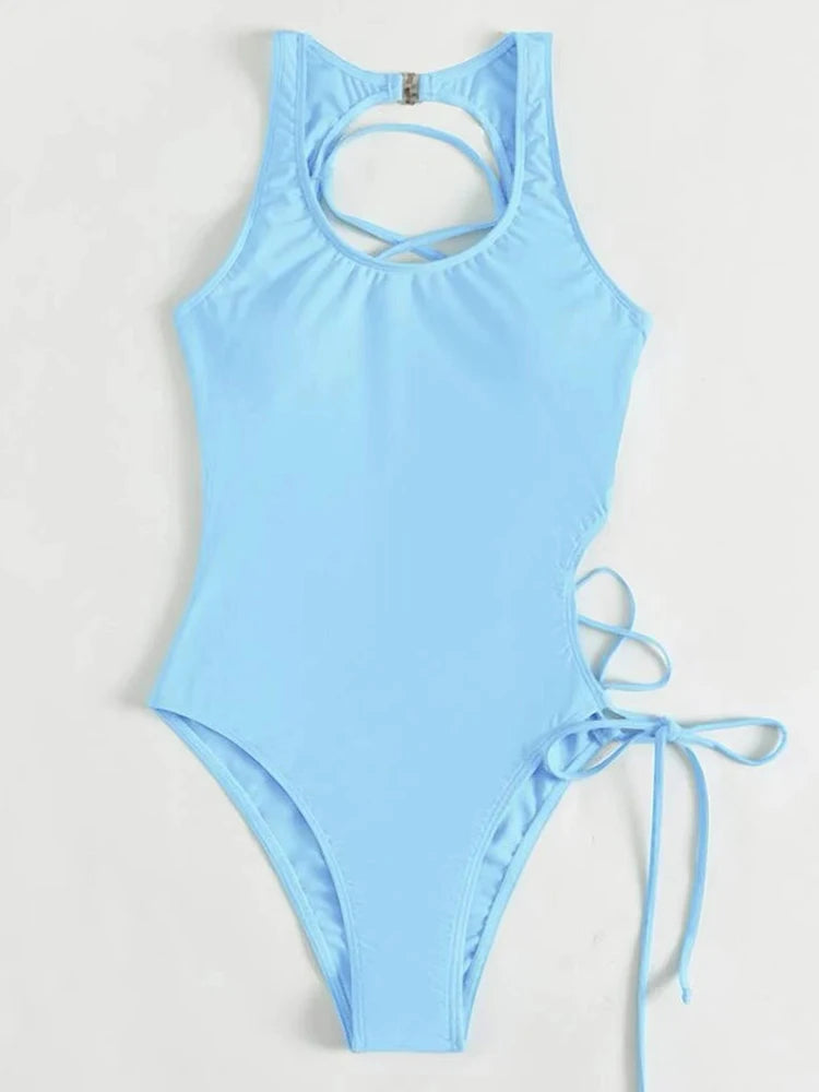 Swimwear - Sporty Monokini for Chic Beach Outings and Pool Parties