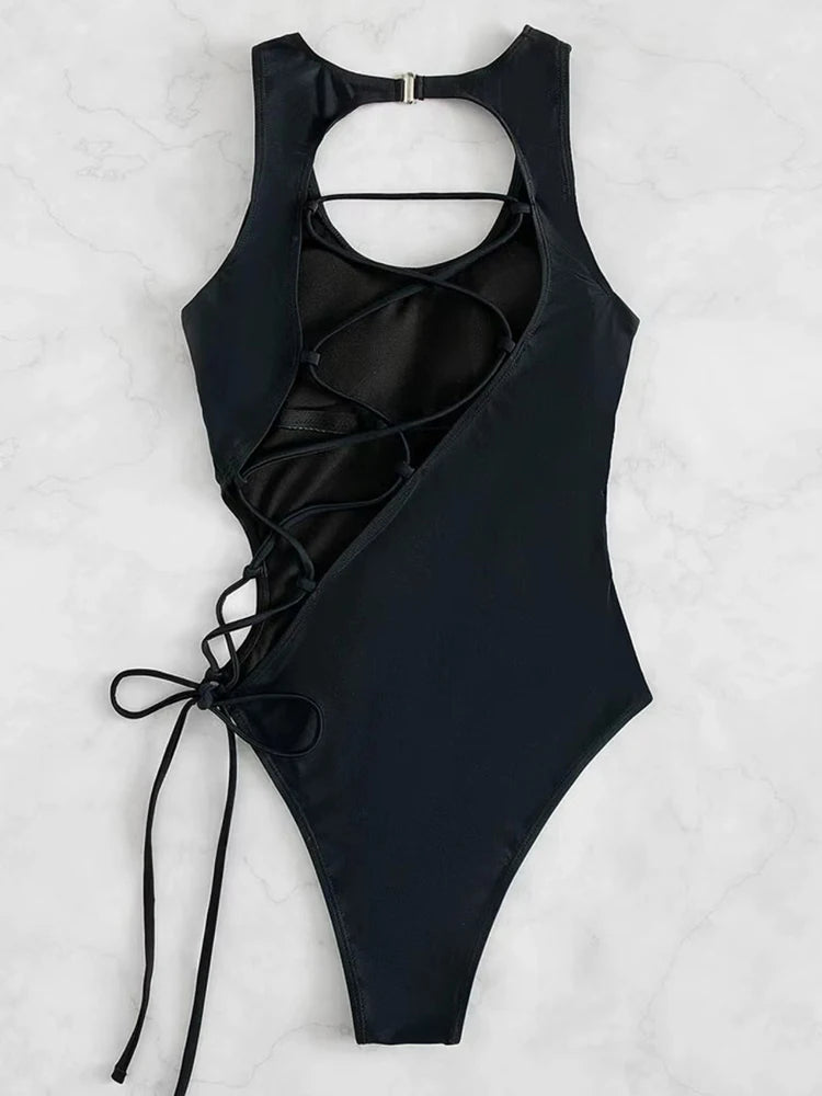 Swimwear - Sporty Monokini for Chic Beach Outings and Pool Parties