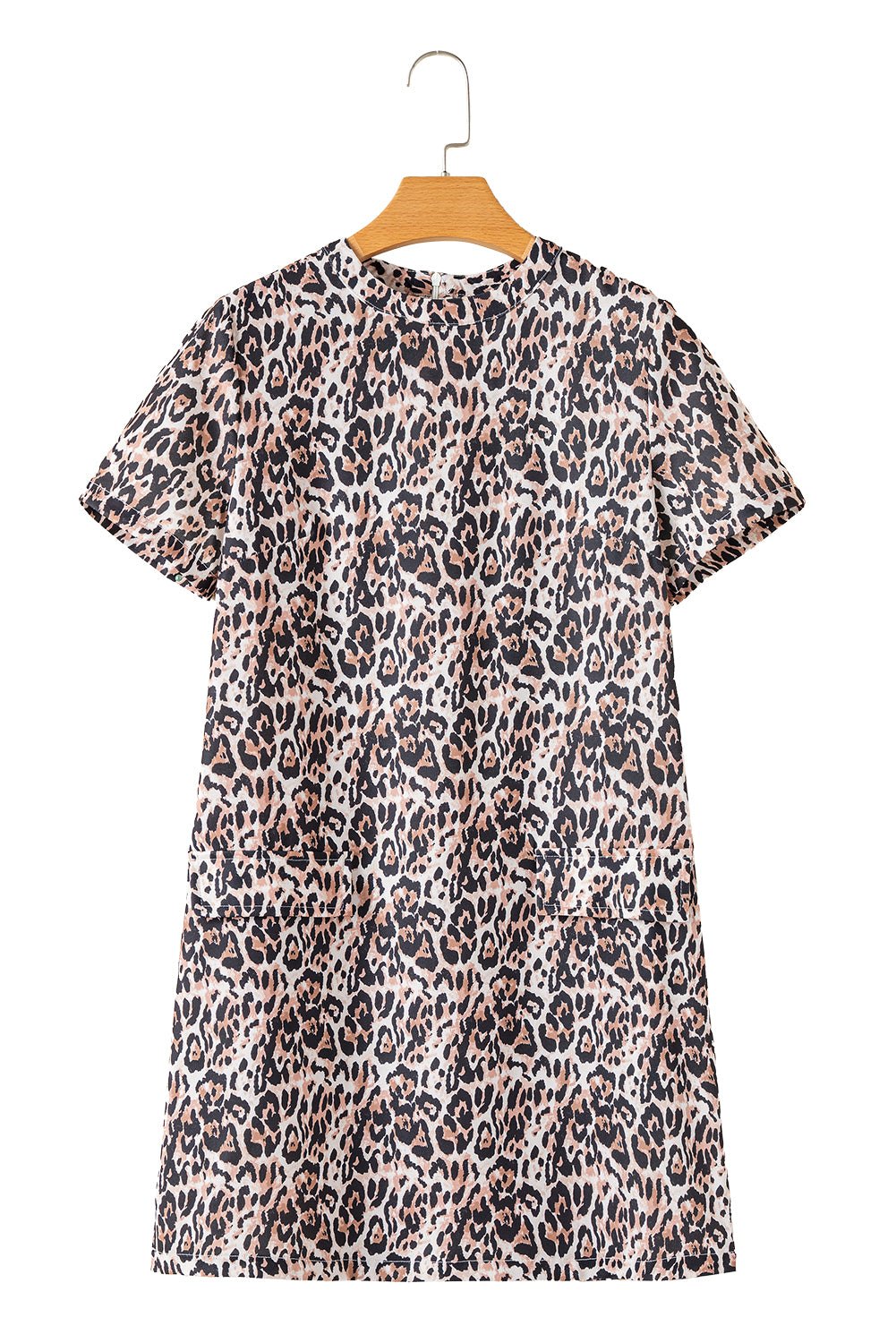 T Shirt Dresses - Leopard Print Casual T-shirt Dress