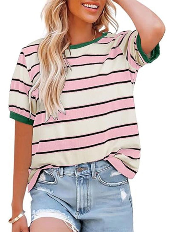 T-shirts - Women's Striped T-Shirt Casual Tee