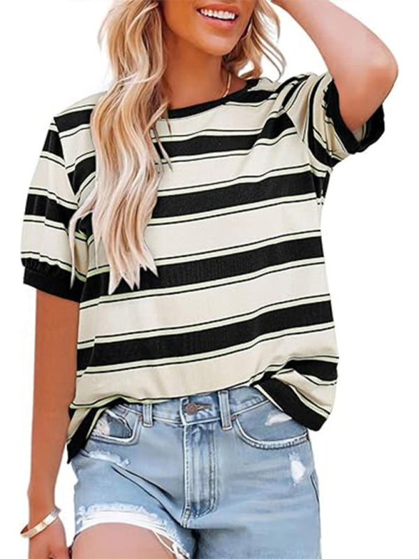 T-shirts - Women's Striped T-Shirt Casual Tee