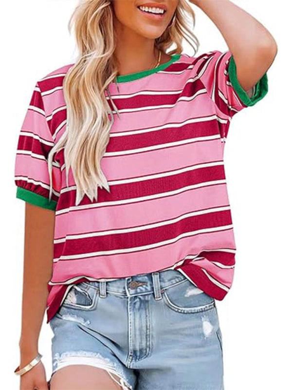 T-shirts - Women's Striped T-Shirt Casual Tee