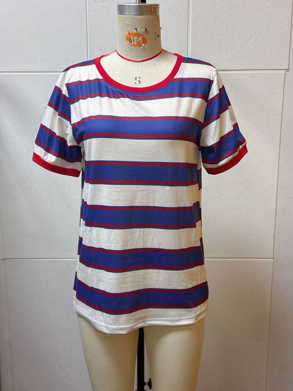T-shirts - Women's Striped T-Shirt Casual Tee