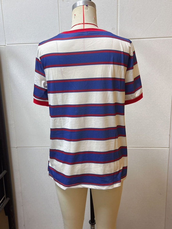T-shirts - Women's Striped T-Shirt Casual Tee