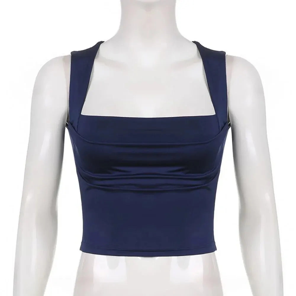 Sleeveless Square Neck Top for Casual Events