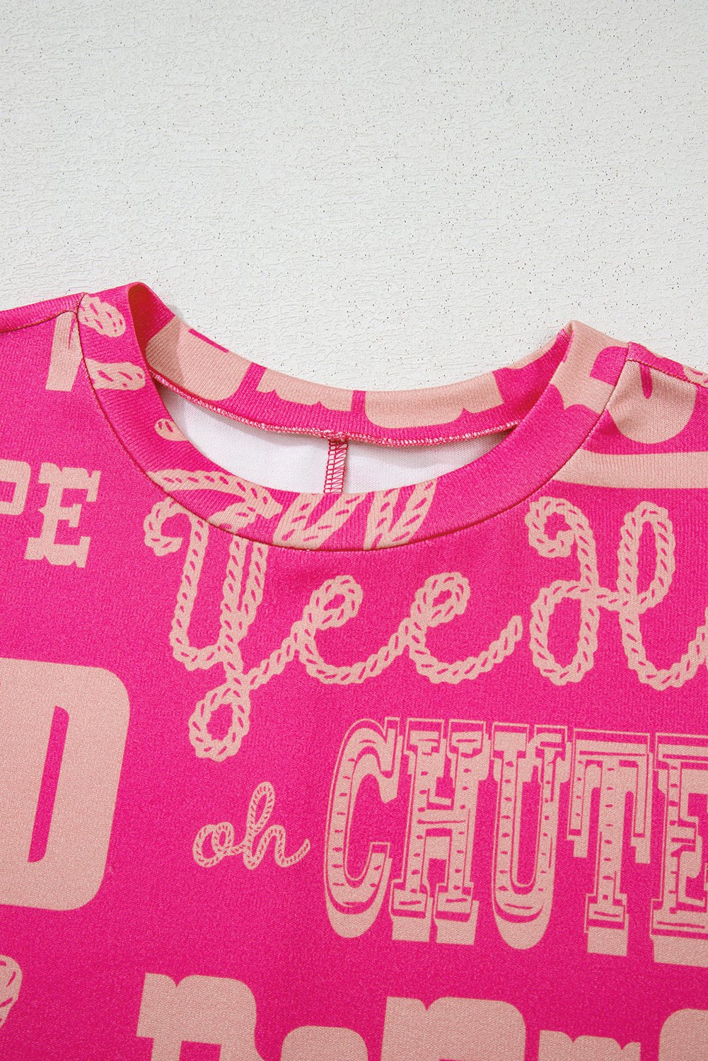 Tops & Tees - Pink Western Cowboy Print Tee - Casual & Stylish