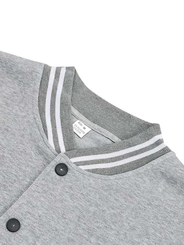 Tracksuits Set - Men's Sporty Baseball-Inspired Fleece Tracksuit Set - Essential Athletic Gear