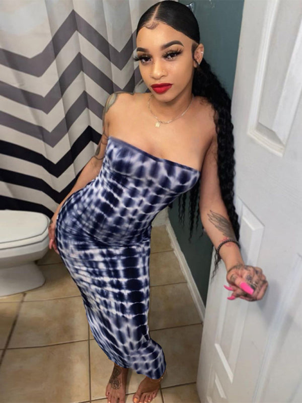 Tube Dresses - Colorful Watercolor Strapless Maxi Dress | Summer Festivals