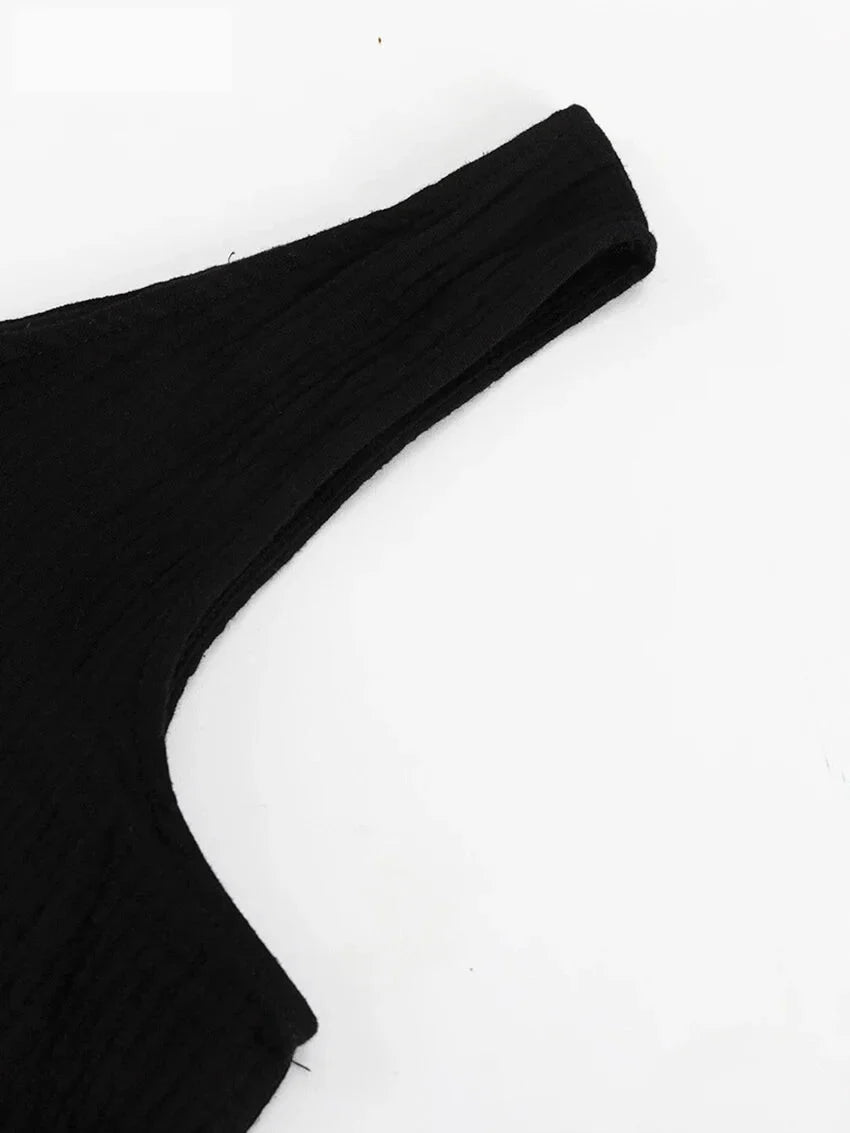 Vacation Outfit Set- Comfy Loungewear Set Textured Cotton Tank Top & Loose Pants- - Pekosa Women Fashion