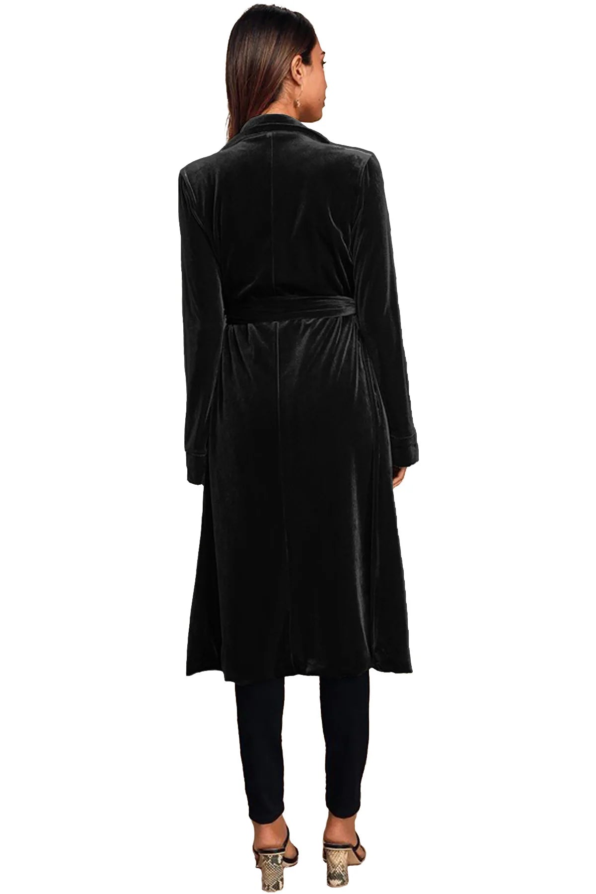 Velvet Coats- Luxe Velvet Velour Coat for Exclusive Events- - Pekosa Women Clothing