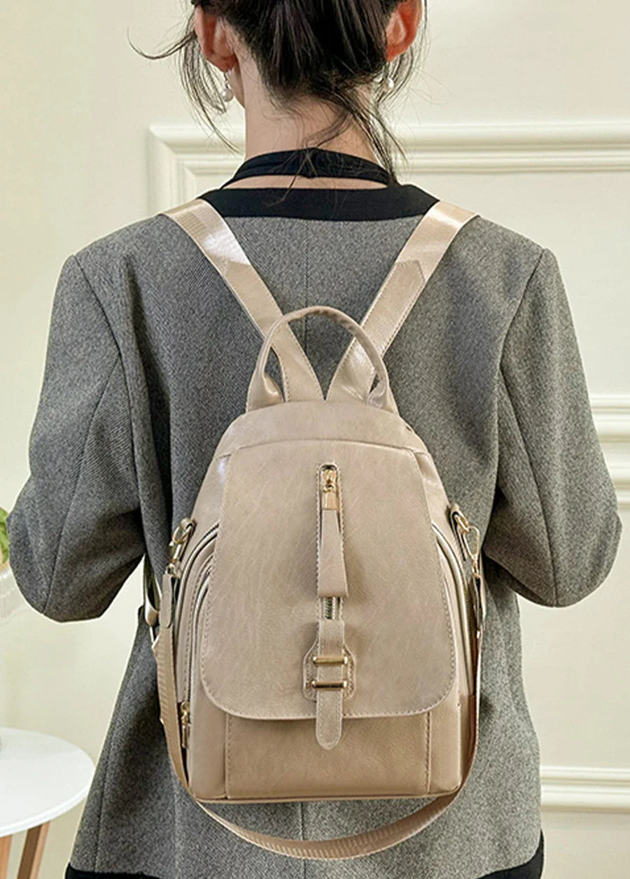 - Waterproof PU Leather Backpack for Daily Use- - Pekosa Women Fashion