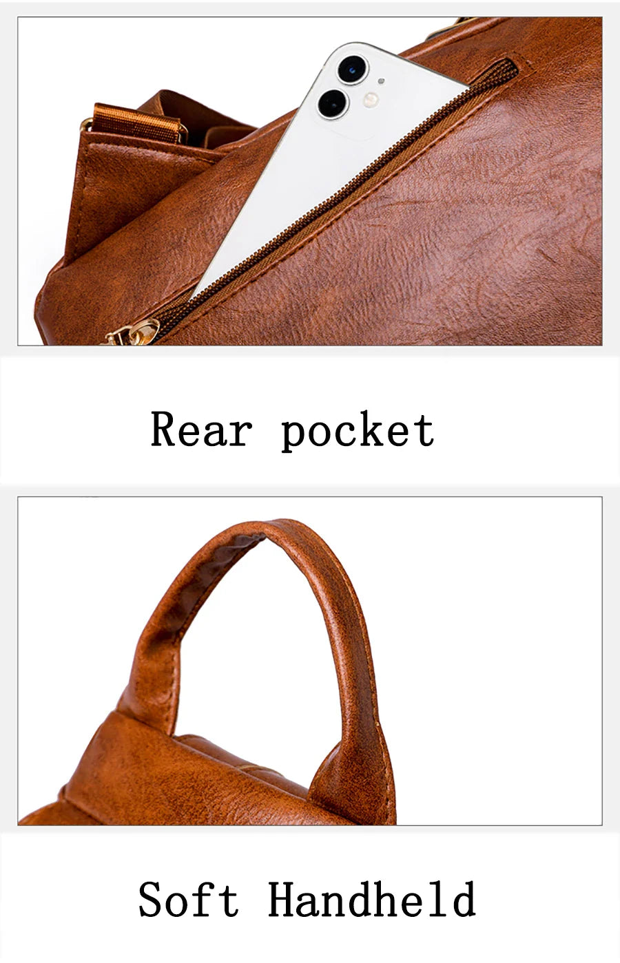 - Waterproof PU Leather Backpack for Daily Use- - Pekosa Women Fashion