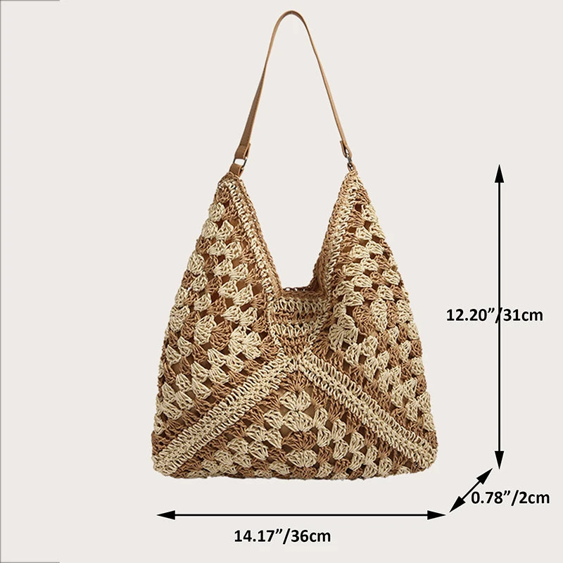 Woven Straw Handbags - Chic Boho Straw Weave Tote