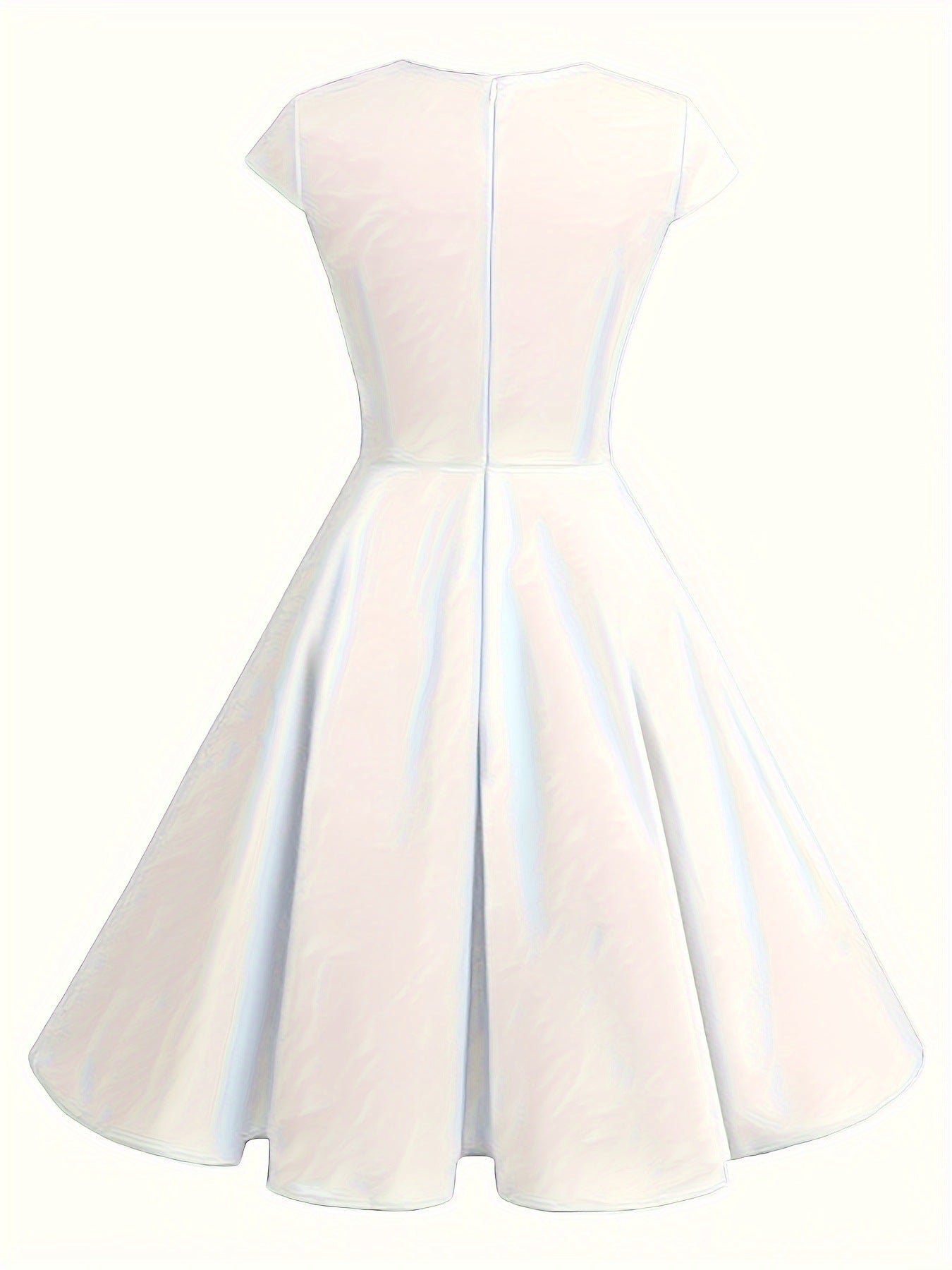 Retro Women's V-neck Half Sleeve Waist Dress