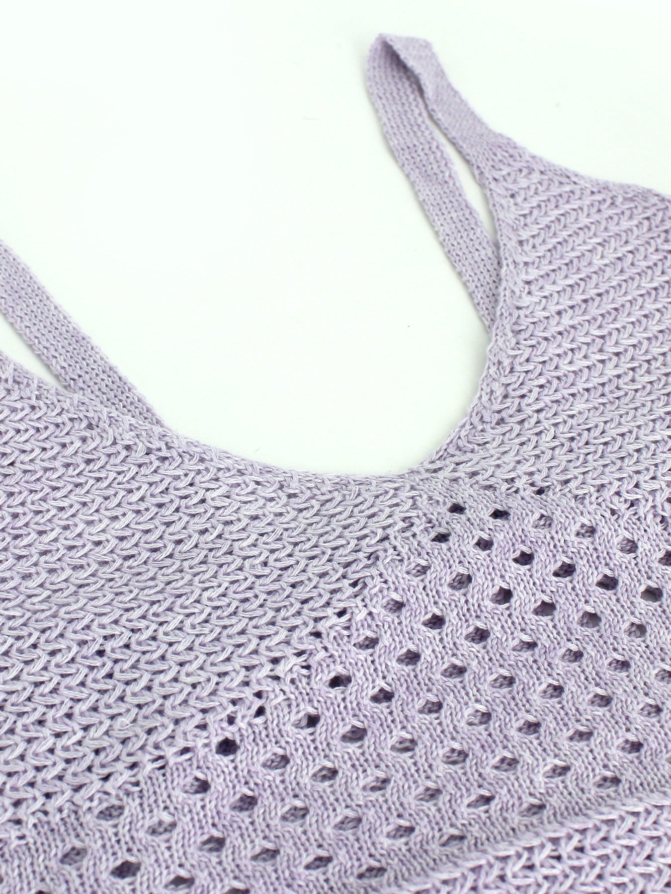 Knit Dresses - Knitted Long Hollow Sling Slit Dress