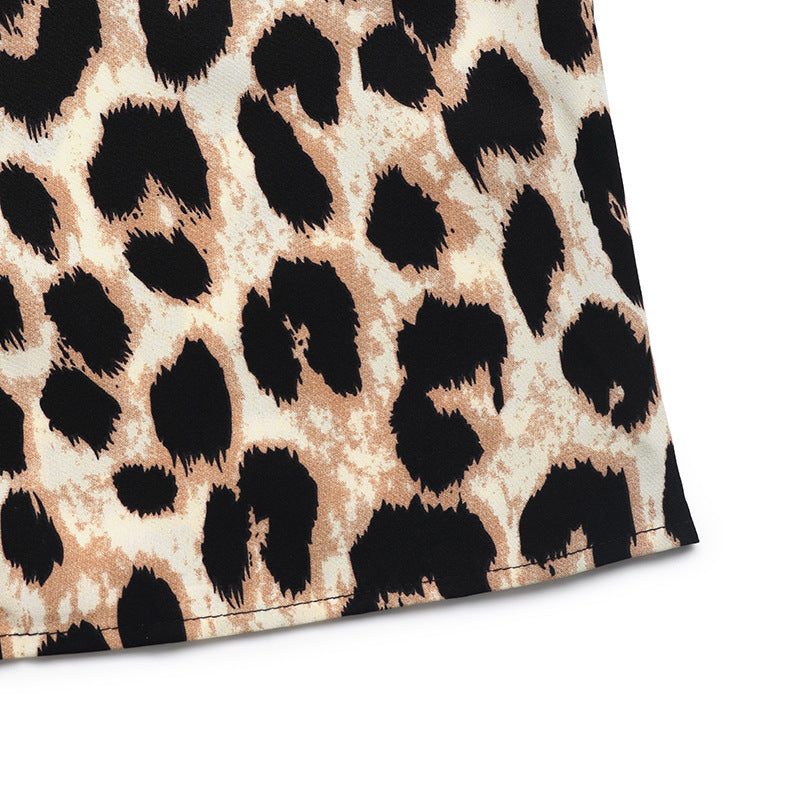 Jumpsuits - European And American Jumpsuit Tied High Waist Leopard Print One-piece Trousers