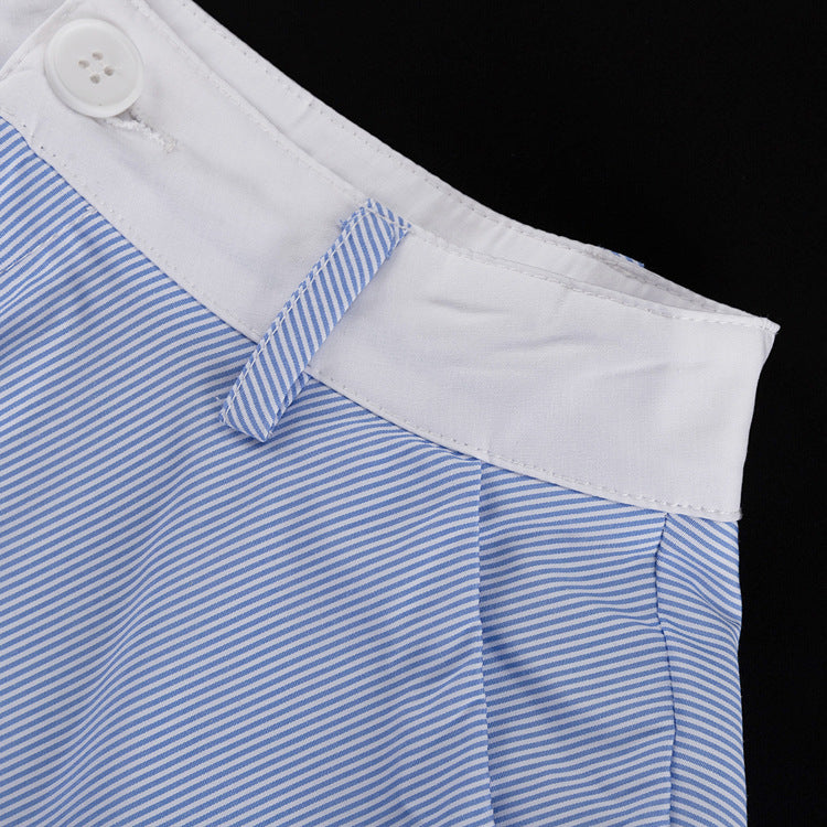 Skirt Set - Lace Splicing Sling Vest High Waist Big Swing Skirt Two-piece Set