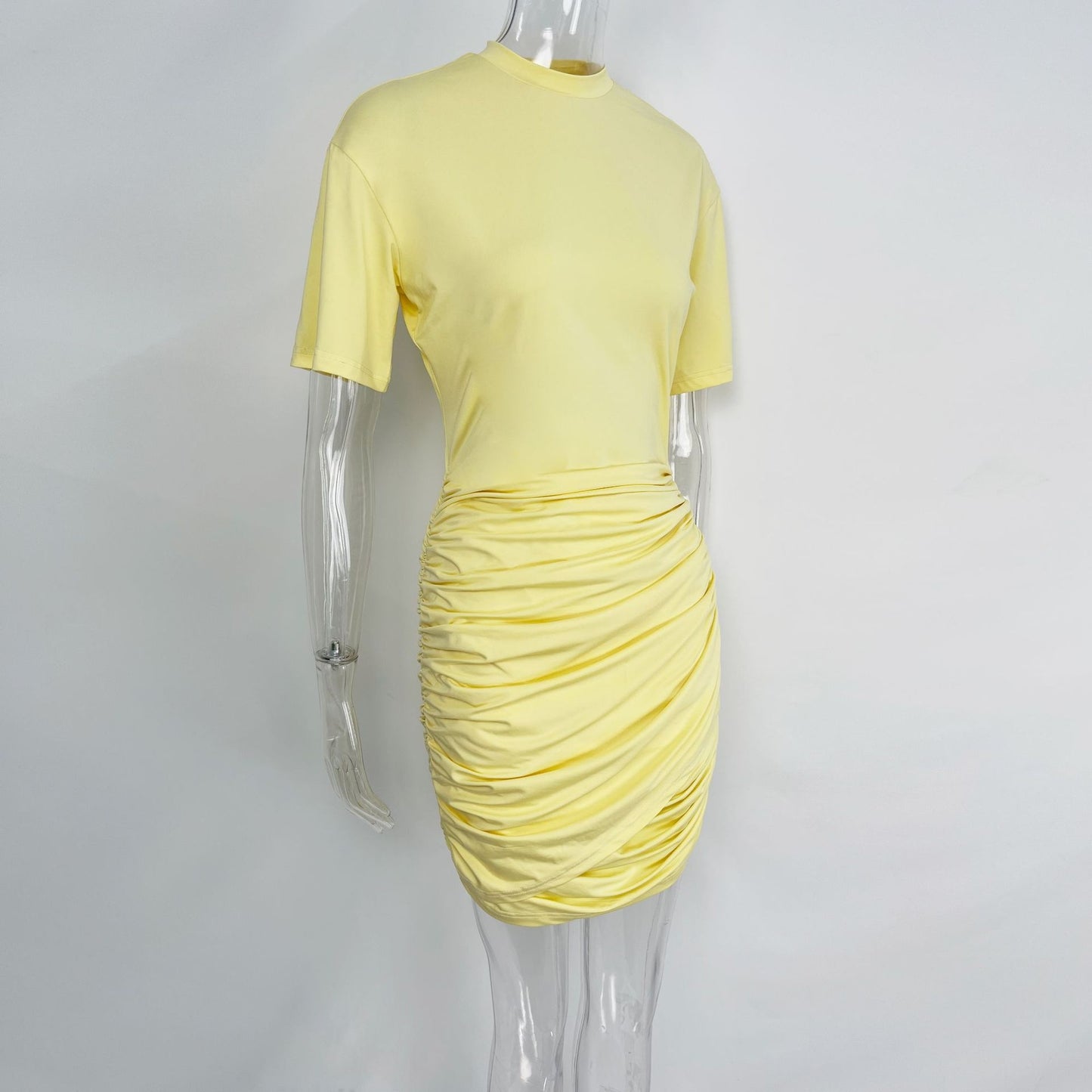 Knitted Slim Fit Slimming Women T-shirt Skirt