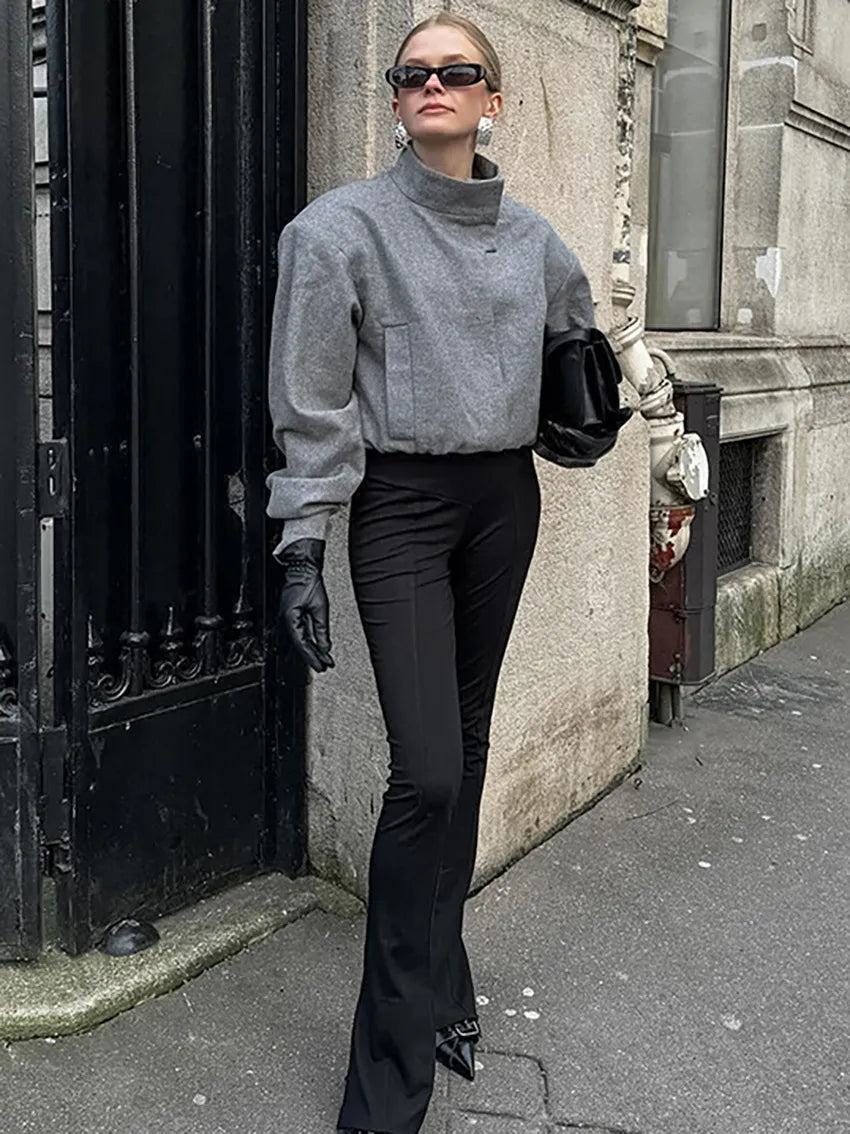 Veste courte légère à col montant pour temps frais