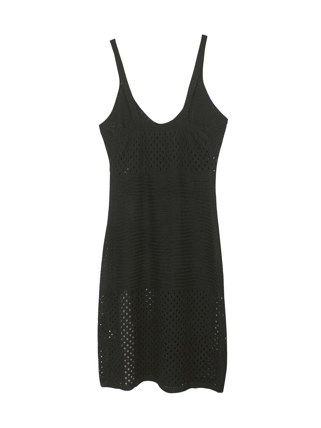 Knit Dresses - Knitted Long Hollow Sling Slit Dress