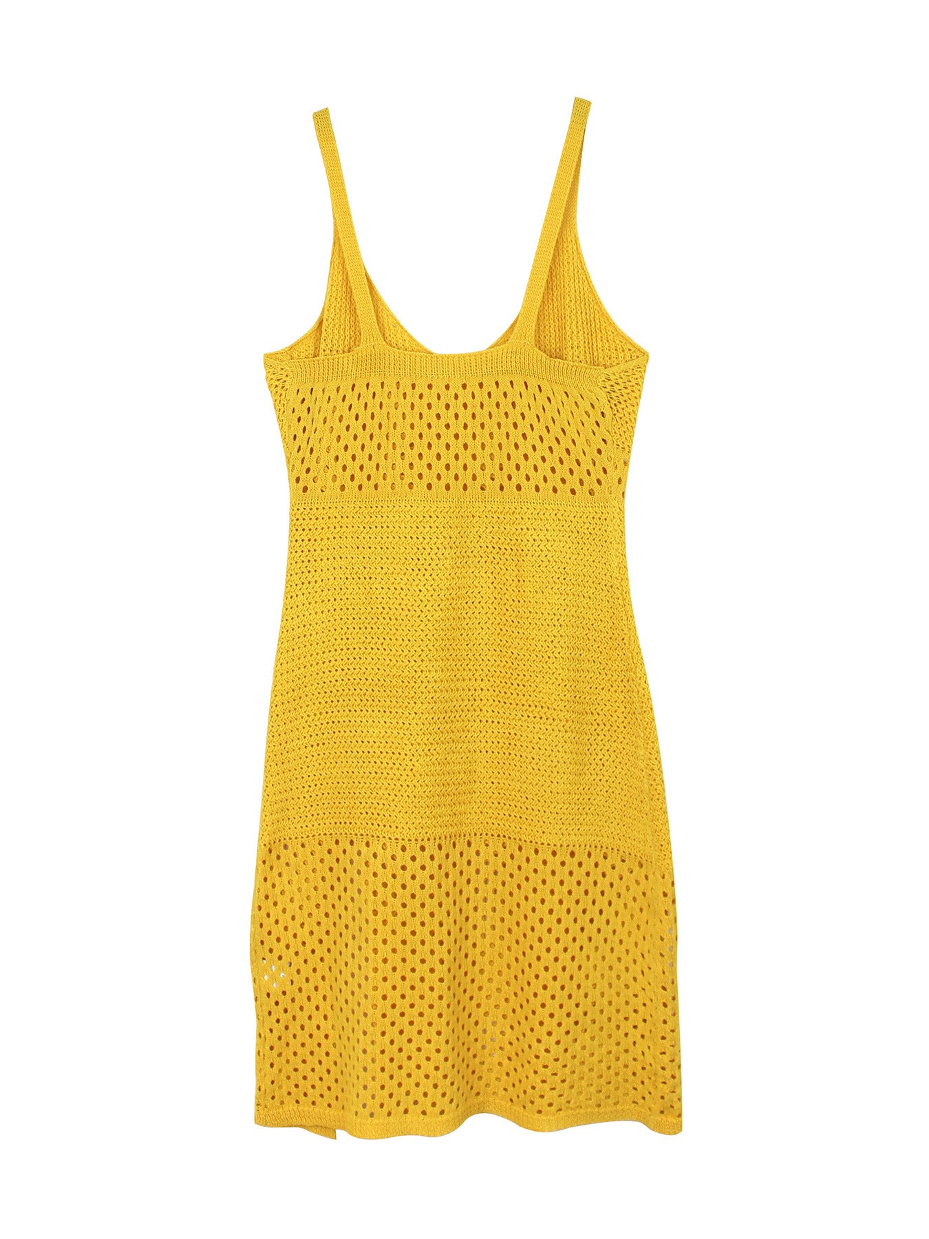 Knit Dresses - Knitted Long Hollow Sling Slit Dress