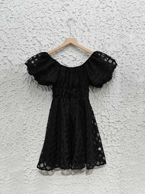 Casual Dresses - Ladies new fashion one shoulder lantern sleeve sexy backless dress