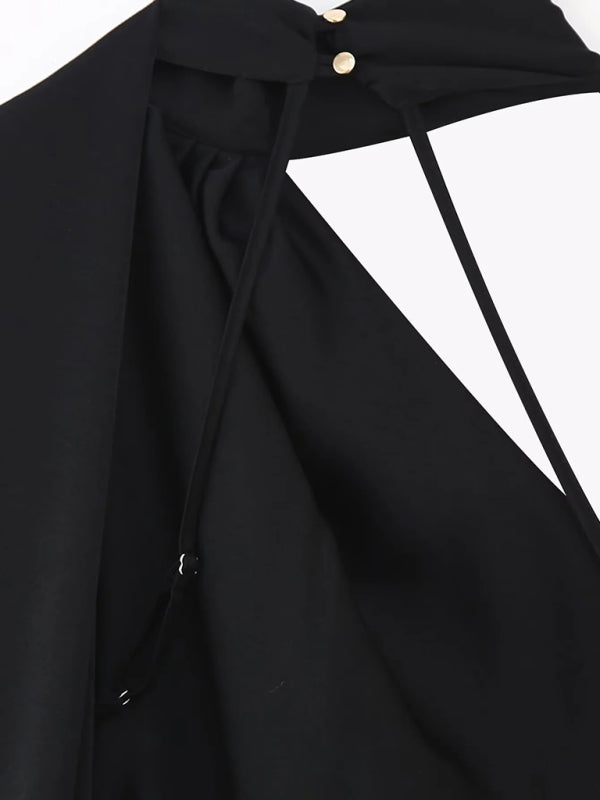 Elegant Dresses - New fashion simple single shoulder floor-length dress