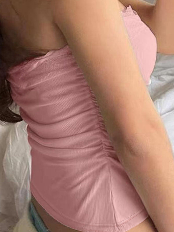 Tube Tops - New Y2K Lace Bowknot Tube Top