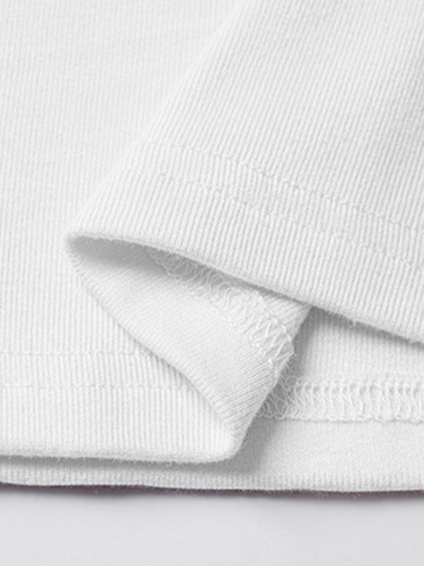 T-Shirts - Y2K Sexy Slim Fit U-Neck Contrast Color Short Sleeve Top Women's T-Shirt