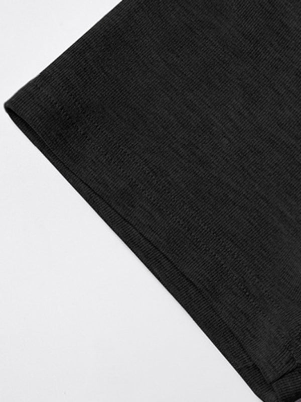 T-Shirts - Y2K Sexy Slim Fit U-Neck Contrast Color Short Sleeve Top Women's T-Shirt