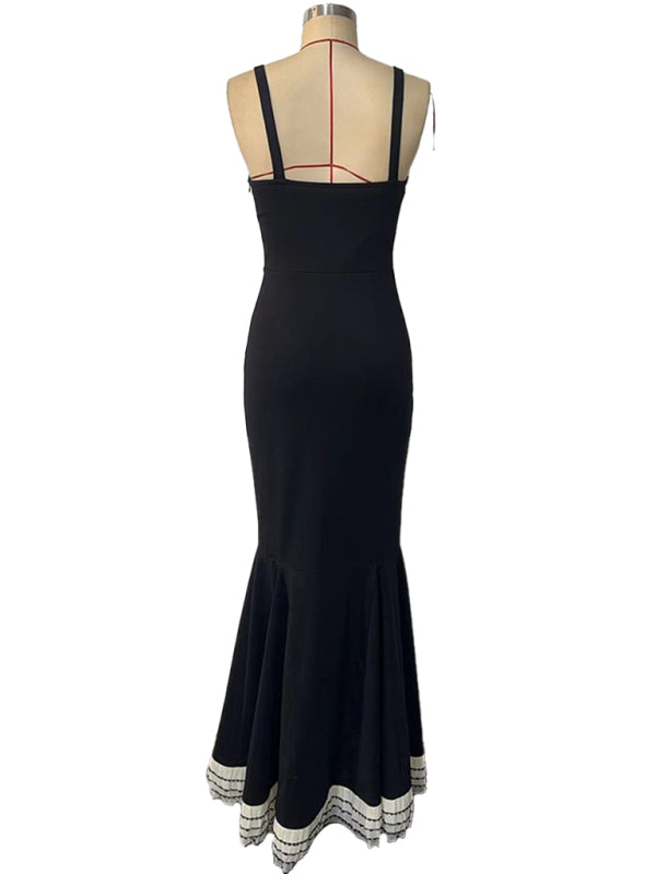 Elegant Dresses - Sexy hot girl style dress with bow slings, slim fit and hip-hugging skirt