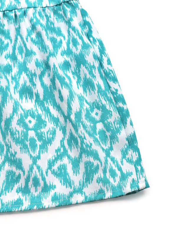 Casual Dresses - Round Neck Printed Sleeveless Tank Dress