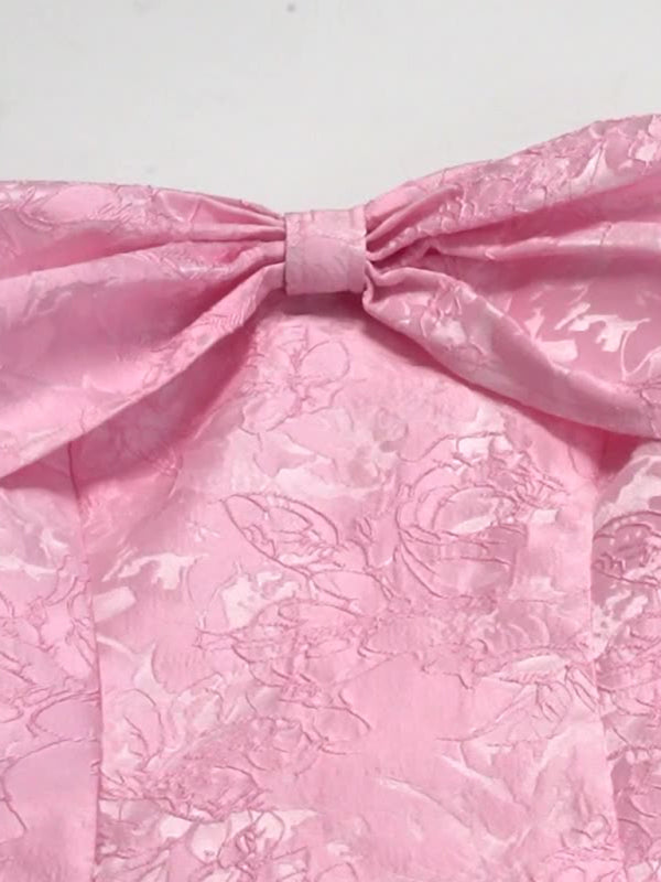 Elegant Dresses - One-shoulder bow sexy backless dress