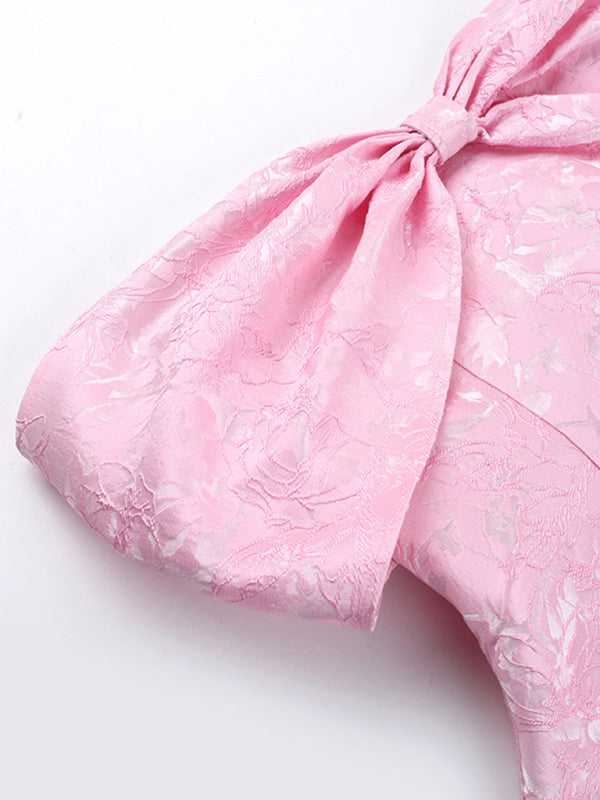 Elegant Dresses - One-shoulder bow sexy backless dress