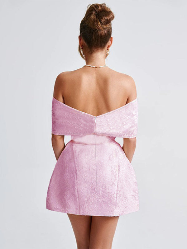 Elegant Dresses - One-shoulder bow sexy backless dress