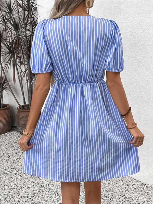 Casual Dresses - Round Neck Bow Tie Dress