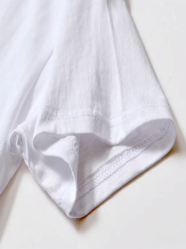 Tees - Love Easter pattern round neck short sleeve T-shirt