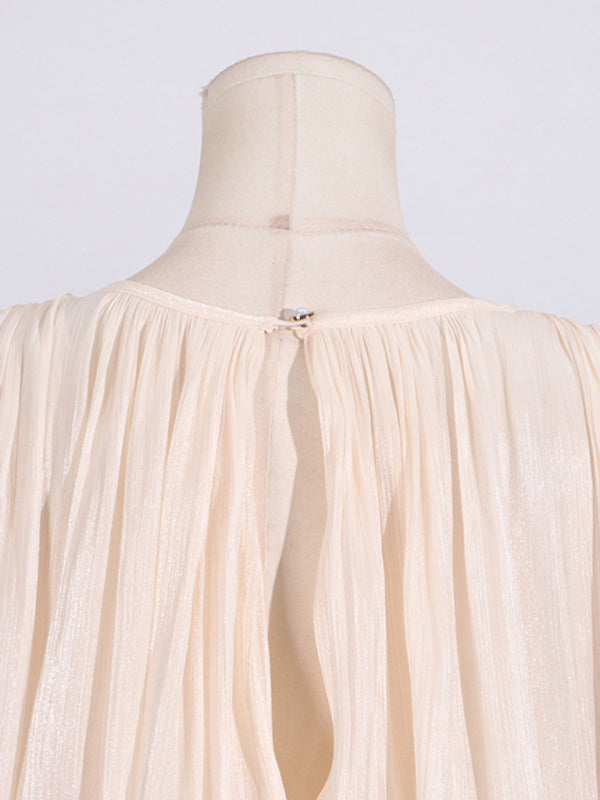 Elegant Dresses - Hollow Pleated Ribbon Dress