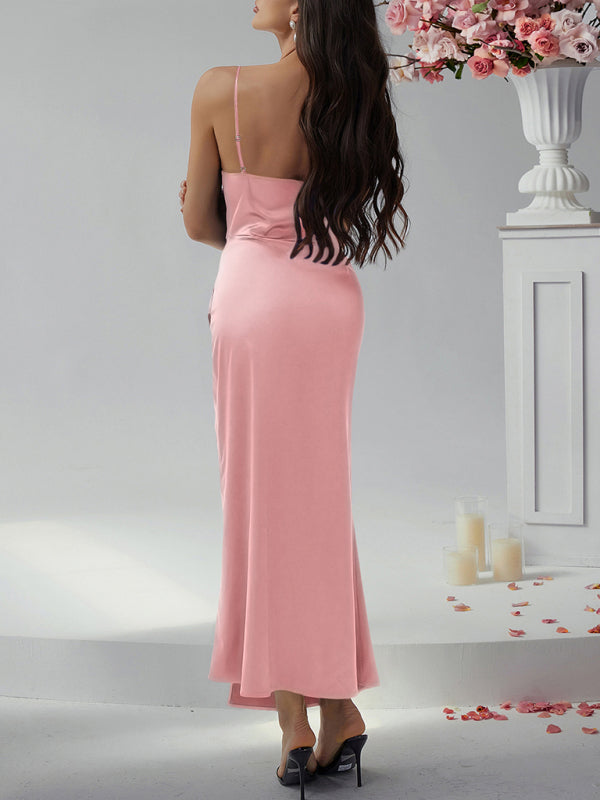 Elegant Dresses - Sexy solid color suspender dress evening gown