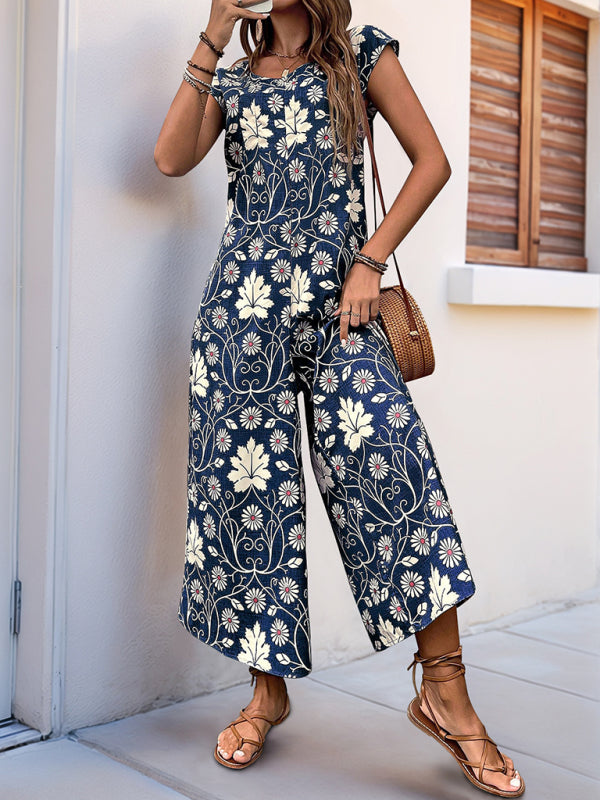 Jumpsuits - Printed wide-leg jumpsuit