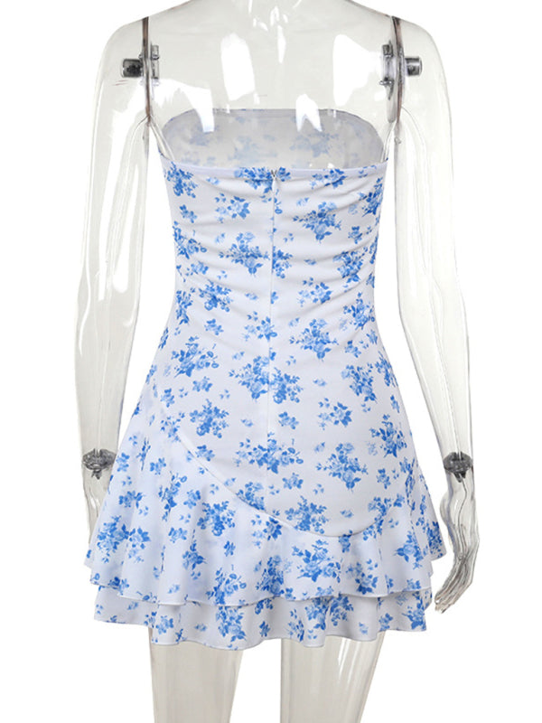 Casual Dresses - Printed Strapless A-Line Dress