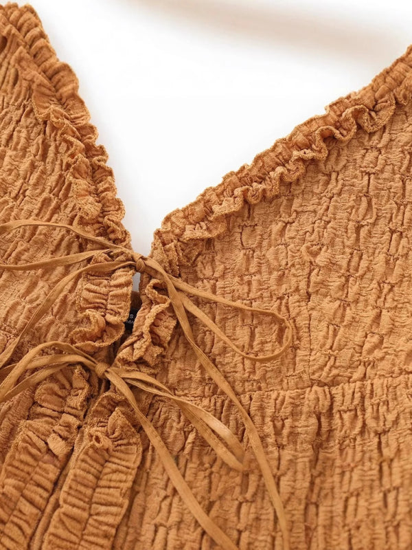 Cami Tops - Sexy hot girl layered pleated textured short camisole top