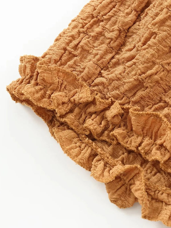 Cami Tops - Sexy hot girl layered pleated textured short camisole top