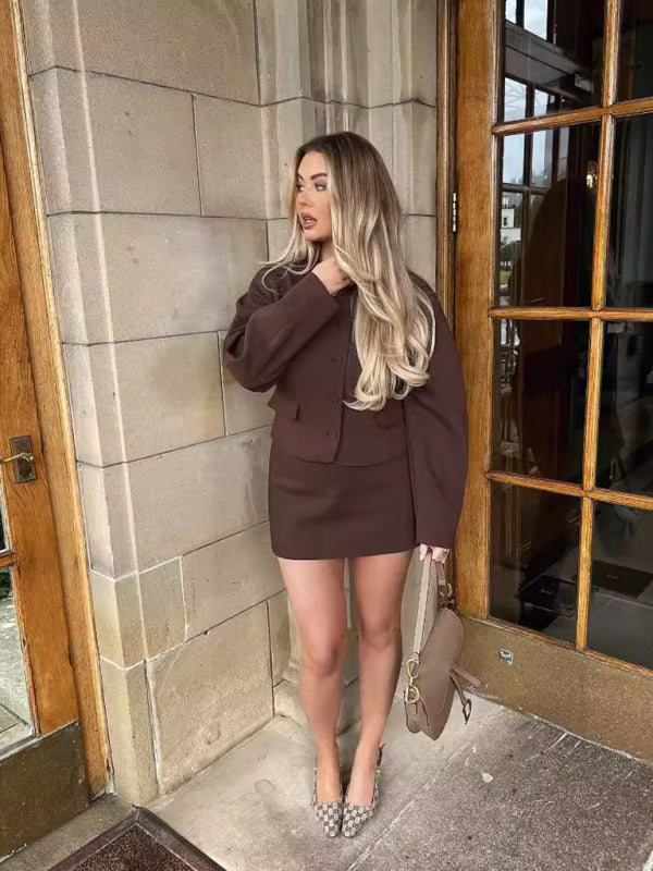 Skirt Set - Blazer and Mini Skirt Set