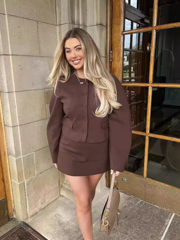 Skirt Set - Blazer and Mini Skirt Set