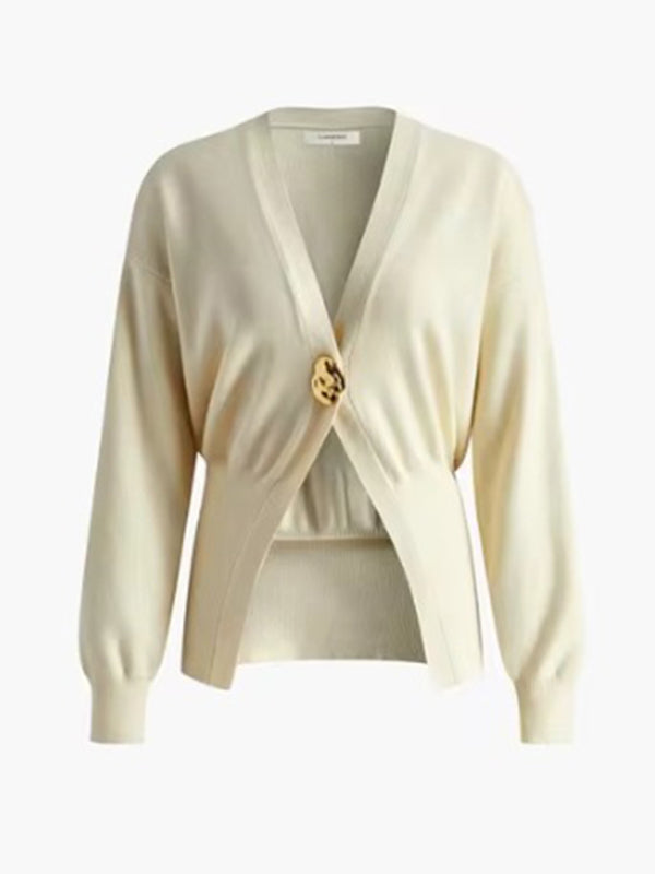 Cardigans - V-neck button-down cardigan