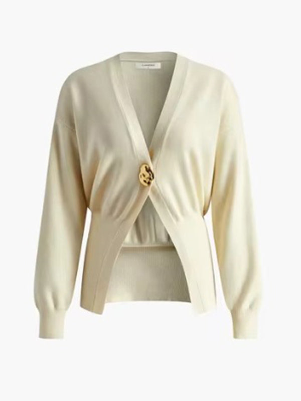 Cardigans - V-neck button-down cardigan