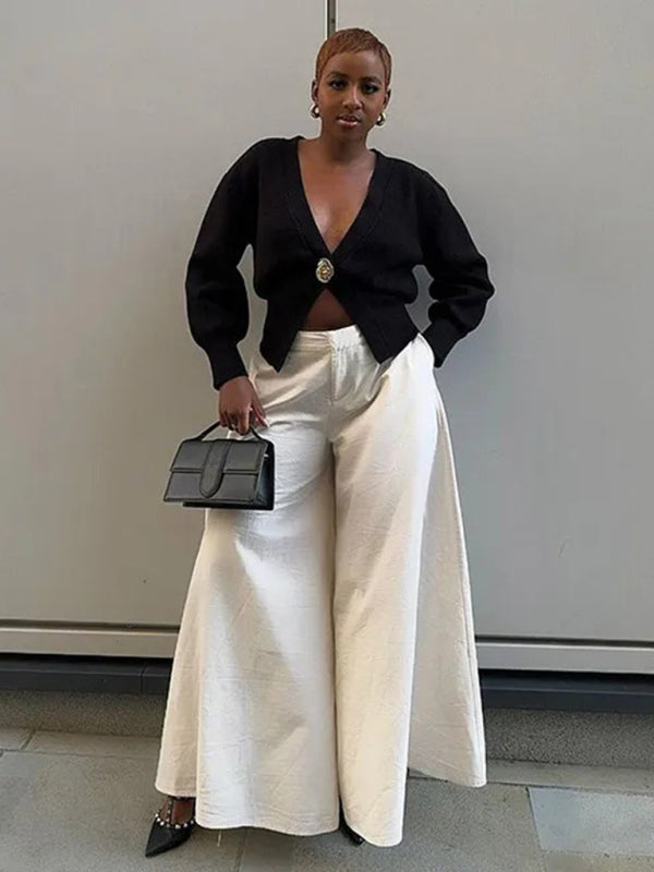 Cardigans - V-neck button-down cardigan