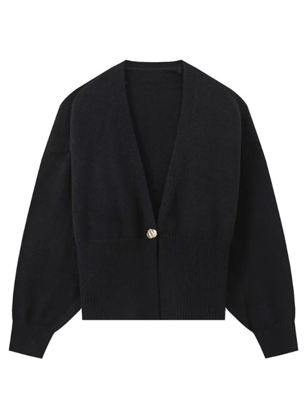 Cardigans - V-neck button-down cardigan